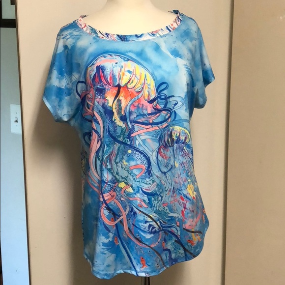 Art & Sol Tops - Jellyfish Artwork By Amber H. Moran - Awesome Top